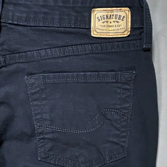 Signature by‎ Levi Strauss Black Jeans At Waist Bootcut Size Misses 14 Short - Picture 3 of 15